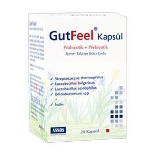 Assos Gutfeel Probiotik Prebiotik 20 Capsules
