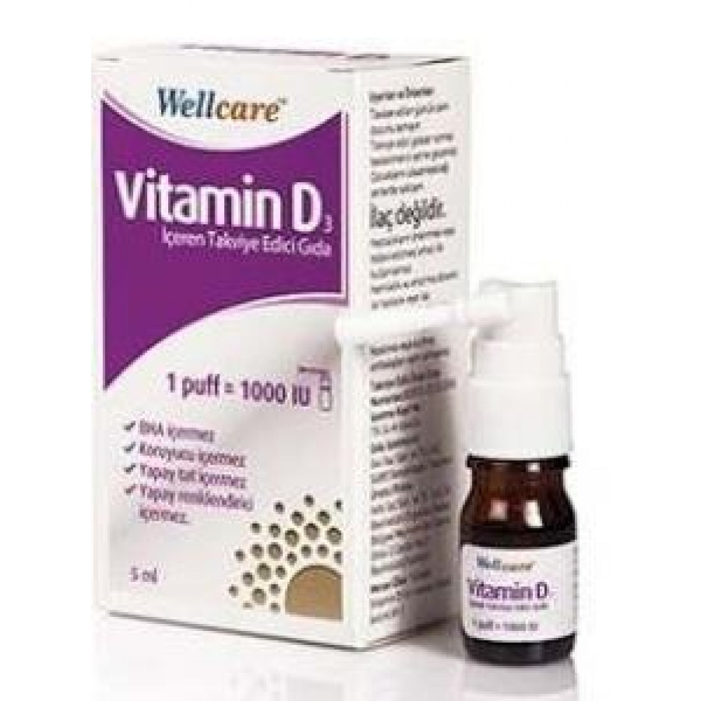 Wellcare Vitamin D3 Spray 1000 IU 5ml | Doza.Net